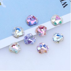 DZ 3321 8*8mm shell shape effect color crystal fancy stone for nail art
